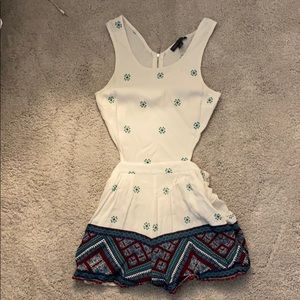 Floral Romper with Cutouts